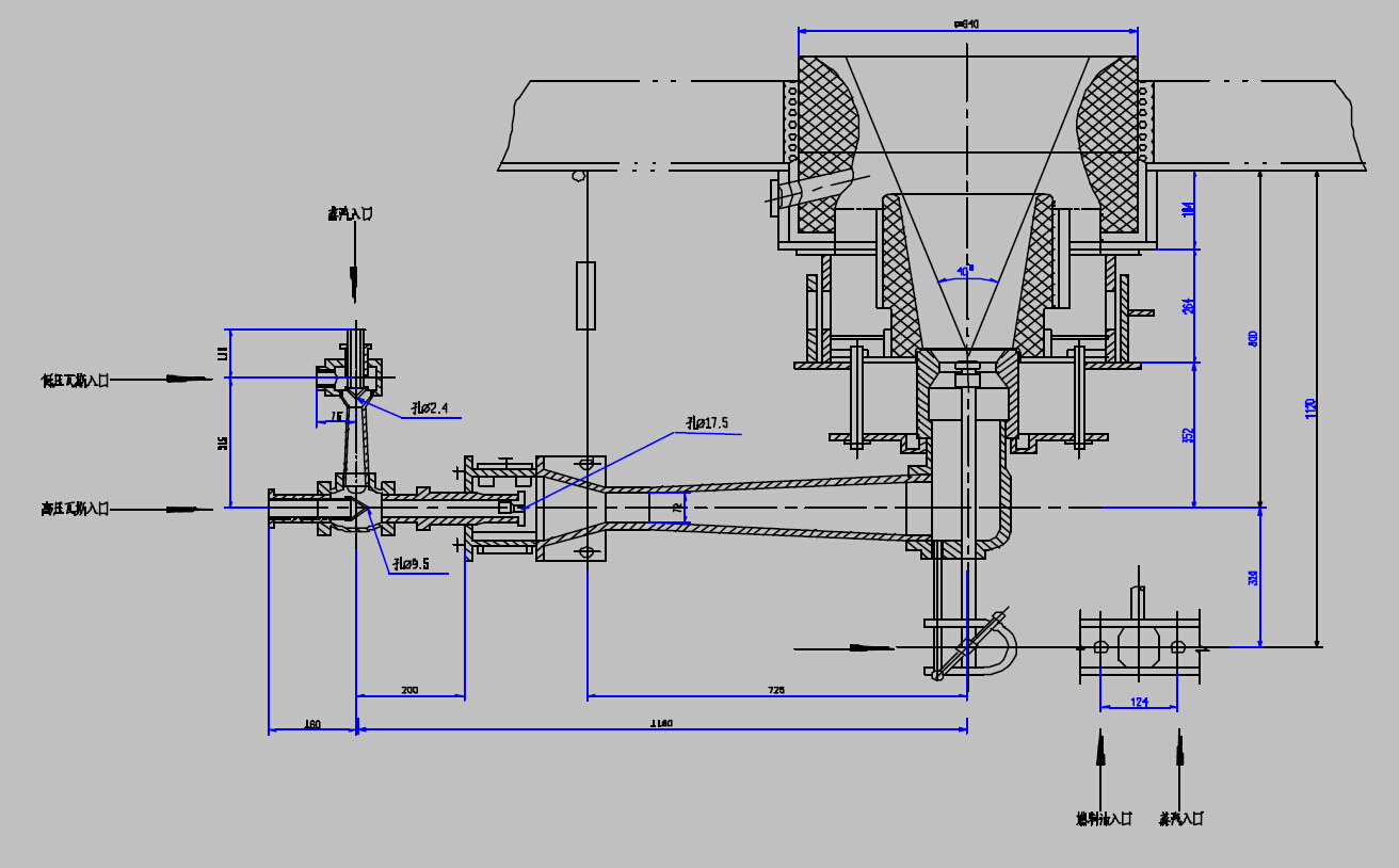 油氣聯合燃燒器的結構